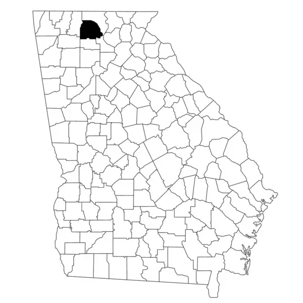 stock image Map of gilmer County in Georgia state on white background. single County map highlighted by black colour on Georgia map. UNITED STATES, US