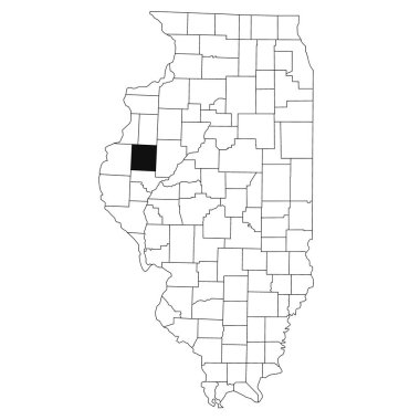 Map of McDonough County in Illinois state on white background. single County map highlighted by black colour on Illinois map. UNITED STATES, US clipart