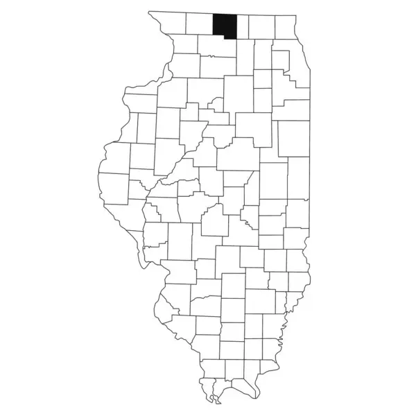 stock image Map of Winnebago County in Illinois state on white background. single County map highlighted by black colour on Illinois map. UNITED STATES, US