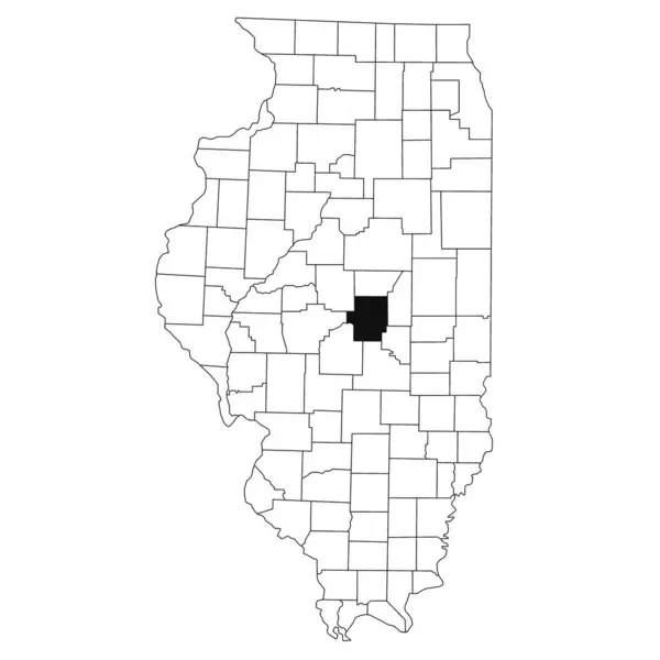 stock image Map of Macon County in Illinois state on white background. single County map highlighted by black colour on Illinois map. UNITED STATES, US