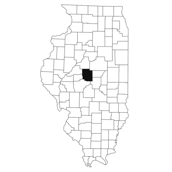 stock image Map of Logan County in Illinois state on white background. single County map highlighted by black colour on Illinois map. UNITED STATES, US