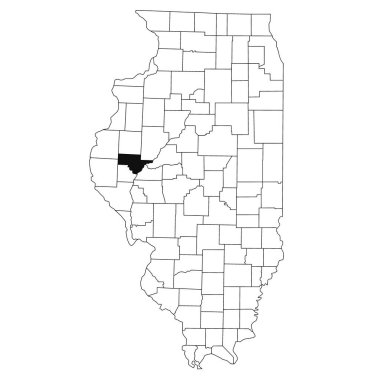 Map of Schuyler County in Illinois state on white background. single County map highlighted by black colour on Illinois map. UNITED STATES, US clipart