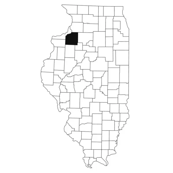 stock image Map of Henry County in Illinois state on white background. single County map highlighted by black colour on Illinois map. UNITED STATES, US