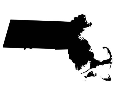 Yüksek detaylı resimleme haritası - katı Massachusetts Eyalet Haritası