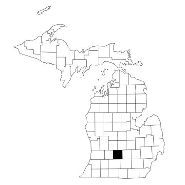 Map of Eaton County in Michigan state on white background. single County map highlighted by black colour on Michigan map. UNITED STATES, US clipart