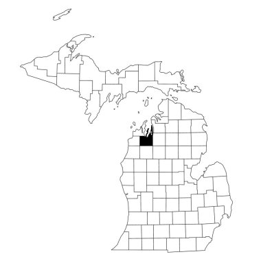 Map of grand traverse County in Michigan state on white background. single County map highlighted by black colour on Michigan map. UNITED STATES, US clipart