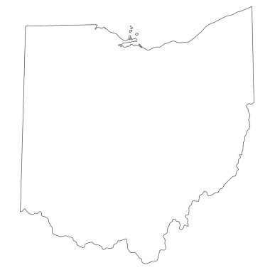 Yüksek detaylı Ohio çizim haritası - Ohio Eyalet Haritası ana hatları