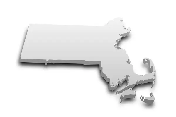 stock image 3d Map of Massachusetts state with color. United State of America, US, United State