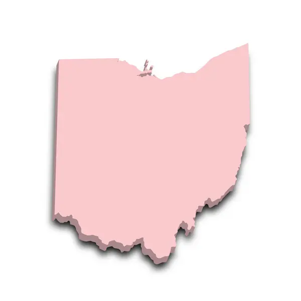 stock image 3d Map of Ohio state with color.  United State of America, US, United State.