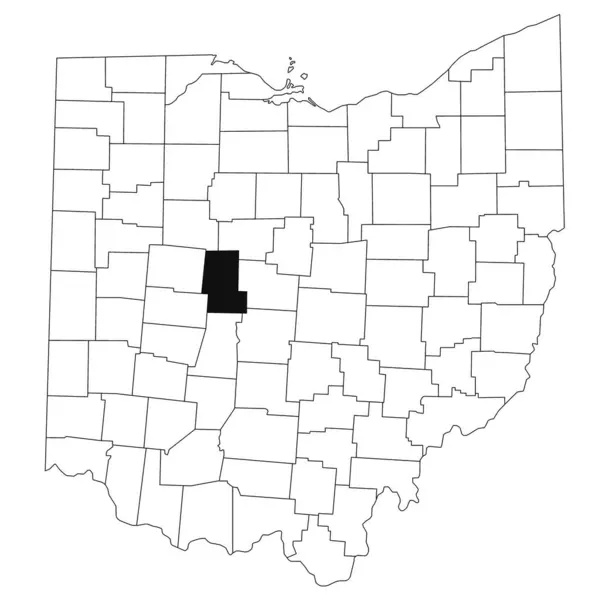 stock image Map of union County in Ohio state on white background. single County map highlighted by black colour on Ohio map. UNITED STATES, US