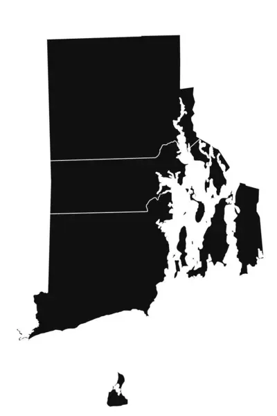 stock image Rhode Island administrative map. counties map of Rhode Island with black colours, blank Map, empty map of Rhode Island 