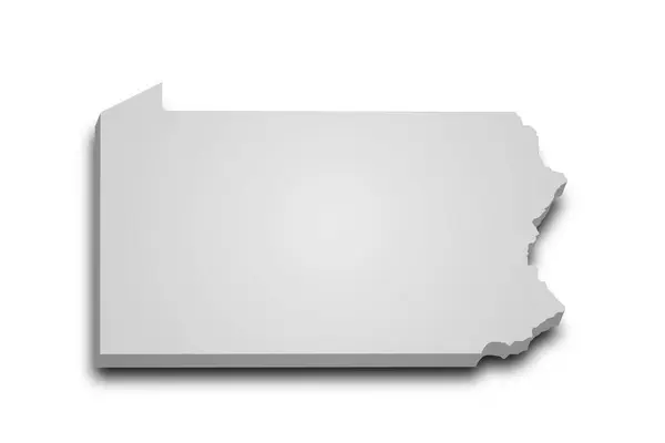 stock image 3d Map of Pennsylvania state with color.  United State of America, US, United State.