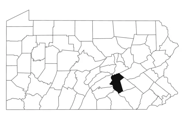 stock image Map of dauphin County in Pennsylvania state on white background. single County map highlighted by black colour on Pennsylvania map. UNITED STATES, US