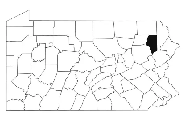 stock image Map of lackawanna County in Pennsylvania state on white background. single County map highlighted by black colour on Pennsylvania map. UNITED STATES, US