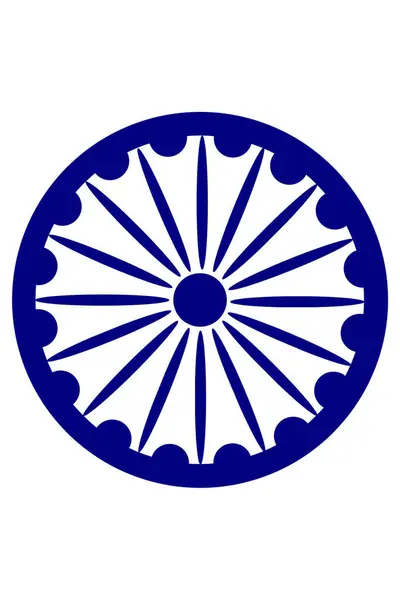 stock image Indian ashoka chakra or ashoka wheel illustration symbol, blue color 