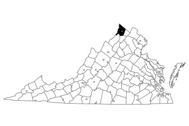 Map of Fredrick County in Virginia state on white background. single County map highlighted by black colour on Virginia map. UNITED STATES, US clipart