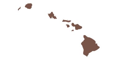 Hawaii idari haritası. Hawaii haritası, boş harita, boş Hawaii haritası. 