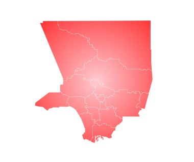 Renkli Los Angeles idari haritası. Los Angeles haritası, boş harita, boş Los Angeles haritası. 