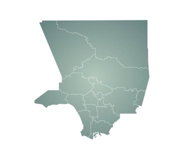 Renkli Los Angeles idari haritası. Los Angeles haritası, boş harita, boş Los Angeles haritası. 