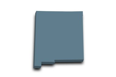 New Mexico eyaletinin renkli 3d haritası. Amerika Birleşik Devletleri, ABD, Birleşik Devletler