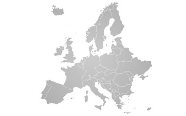 Sunumlar, posterler, bilgi grafikleri, web sitesi, planlar, geçmiş, eğitim, dünya çapında seyahat, raporlar için hazırlanan renkli Avrupa haritası.