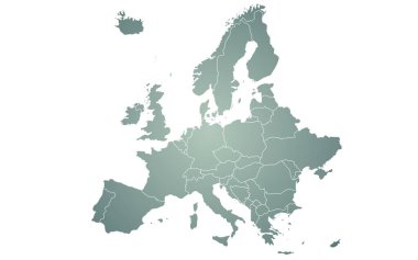 Sunumlar, posterler, bilgi grafikleri, web sitesi, planlar, geçmiş, eğitim, dünya çapında seyahat, raporlar için hazırlanan renkli Avrupa haritası.