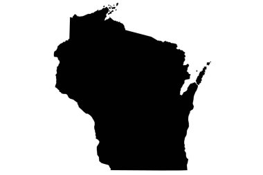 Yüksek detaylı çizim haritası - Somut Wisconsin Eyalet Haritası