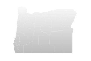 Oregon idari haritası. Oregon haritası, boş harita, Oregon 'un boş haritası. 