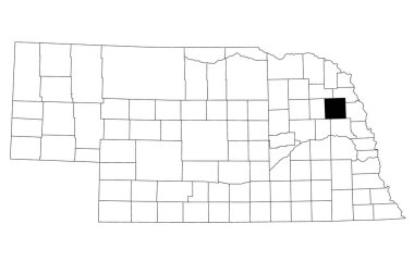 Map of cuming County in Nebraska state on white background. single County map highlighted by black colour on Nebraska map. UNITED STATES, US clipart