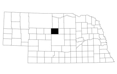 Map of Blaine County in Nebraska state on white background. single County map highlighted by black colour on Nebraska map. UNITED STATES, US clipart