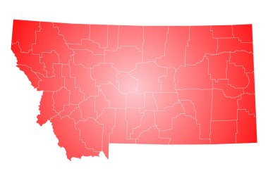 Montana idari haritası. Montana kontluğu haritası, boş harita, boş Montana haritası 