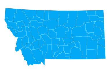 Montana idari haritası. Montana kontluğu haritası, boş harita, boş Montana haritası 