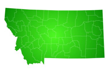 Montana idari haritası. Montana kontluğu haritası, boş harita, boş Montana haritası 