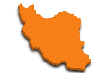 İran 'ın renkli 3d haritası. Ortadoğu, ir, İran ülke haritası 