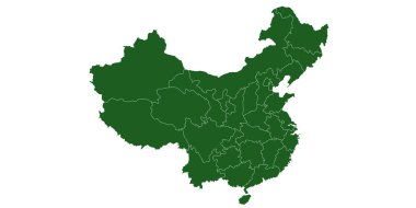 China administrative map. provinces map of China, blank Map, empty map of China, people's republic of China, PRC, East Asia  clipart