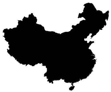 Yüksek detaylı illüstrasyon haritası - Çin ülke haritası, Çin Halk Cumhuriyeti, anakara 