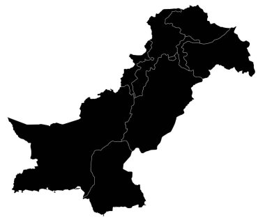 Yüksek detaylı illüstrasyon haritası - Pakistan ülke haritasını özetle