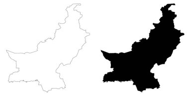 Pakistan ülke haritası Jammu ve Keşmir bölgesi, illüstrasyon versiyonu, pak, Pakistan haritaları olmadan ayarlandı