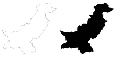 Pakistan ülke haritası Jammu ve Kashmir bölgesi, illüstrasyon versiyonu, pak, Pakistan haritaları ile ayarlandı