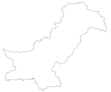 Yüksek detaylı illüstrasyon haritası - Pakistan ülke haritasını özetle