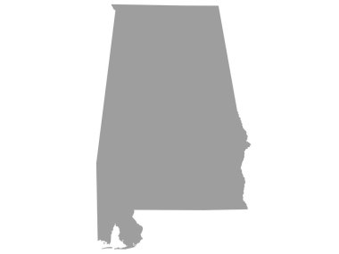 Gri renkli Alabama haritası