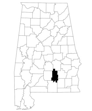 Map of crenshaw County in Alabama state on white backround. single County map highlighted by black color on Alabama map. UNITED STATES, US clipart