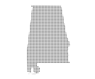 Alabama haritasında noktalı kare desen 