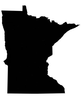 Minnesota Haritası. Yüksek detaylı illüstrasyon haritası - katı Minnesota Durumu Haritası