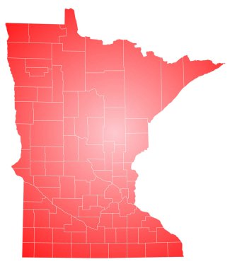 Minnesota idari haritası. Minnesota haritası, boş harita, boş Minnesota haritası. Bir dakika.