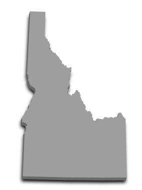 3d Idaho Harita Durumu, renkli. Amerika Birleşik Devletleri, ABD, Birleşik Devletler