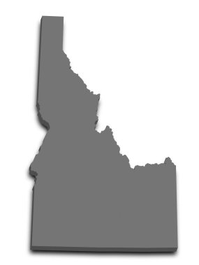 3d Idaho Harita Durumu, renkli. Amerika Birleşik Devletleri, ABD, Birleşik Devletler