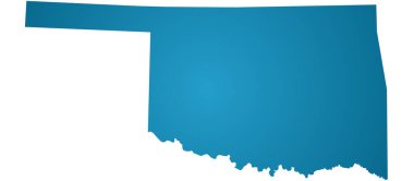 Oklahoma (ABD) haritası mavi gradyanla dolu.