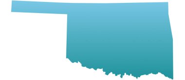 Oklahoma (ABD) haritası mavi gradyanla dolu.