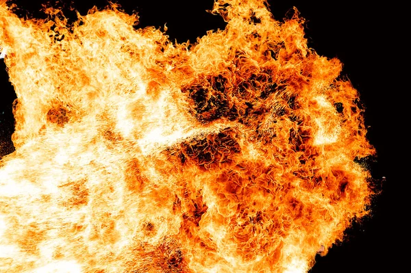 Flammen Verursacht Durch Die Explosion Des Öls Demonstration Von Wasser — Stockfoto